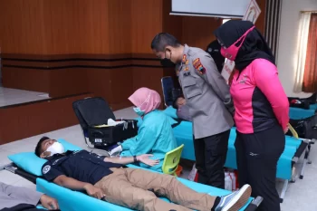 Sambut HUT ke-76 Bhayangkara Polres Klaten Gelar Donor Darah