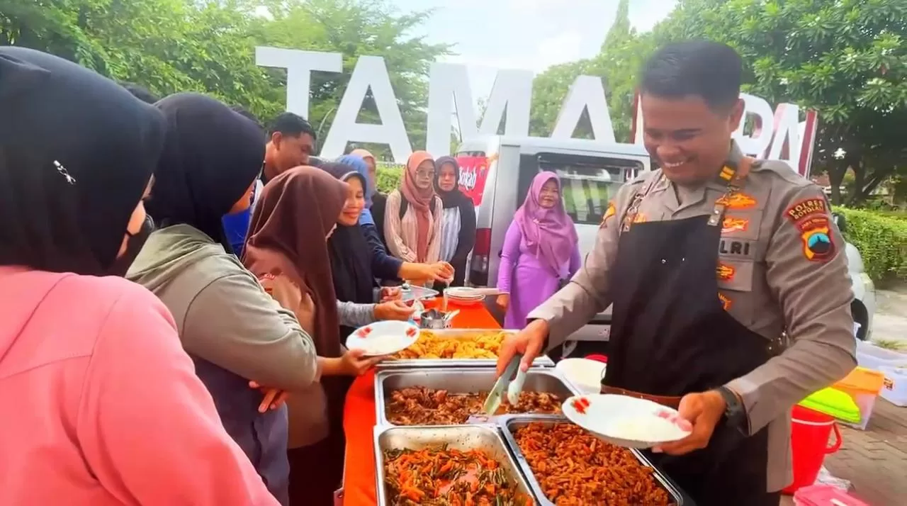 Jumat Berkah Polres Boyolali, 450 Porsi Warung Makan Gratis 2 Jam Ludes